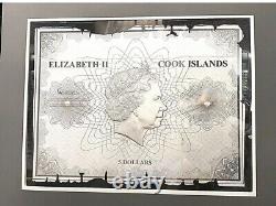 2018 Cook Islands Historical Maps Universalis Cosmographia Foil Silver Note 30g