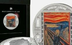 2018 Cook Islands Masterpieces of Art SCREAM Edvard Munch 3oz Proof Silver Coin