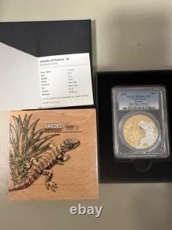 2018 Cook Islands Shades of Nature Sungazer Lizard silver proof PR70 FDOI