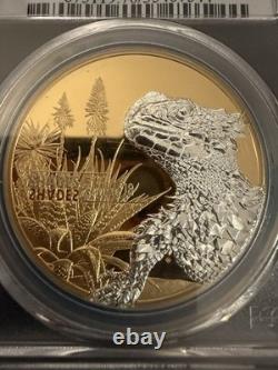 2018 Cook Islands Shades of Nature Sungazer Lizard silver proof PR70 FDOI