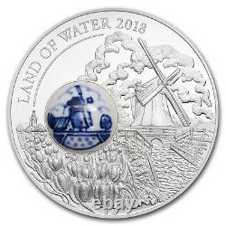 2018 Cook Islands Silver Royal Delft Land of Water Windmill SKU#160114