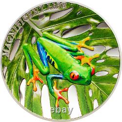 2018 Cook Islands TREE FROG Magnificent Life 1 Oz Silver Coin 5$