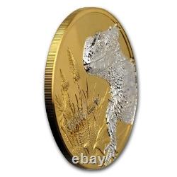 2018 PCGS PR70 DCAM FIRST DAY OF ISSUE! Cook Islands Lizard Gilded Silver Coin