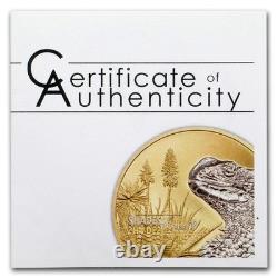 2018 PCGS PR70 DCAM FIRST DAY OF ISSUE! Cook Islands Lizard Gilded Silver Coin