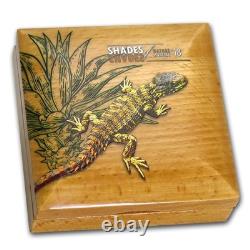 2018 PCGS PR70 DCAM FIRST DAY OF ISSUE! Cook Islands Lizard Gilded Silver Coin