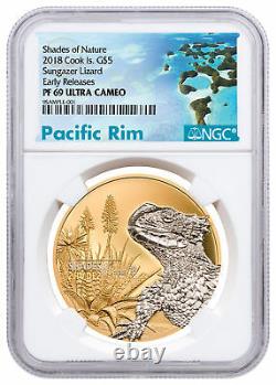 2018 Shades Nature Sungazer Lizard 25g Silver Gilt $5 NGC PF69 UC Early Releases