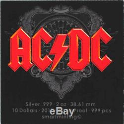 2019 $10 Cook Islands AC/DC The Razors Edge Black Proof Silver Coin PR70DCAM FDI