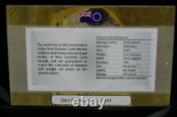2019 $10 Cook Islands Klimt 2oz Gilded. 999 Silver Coin PCGS MS70 FDI COA + Box
