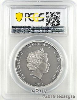 2019 $10 Cook Islands Winged Sandals of Hermes 2oz Silver Coin PCGS MS70 FDI