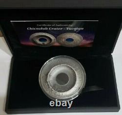 2019 $20 Cook Islands CHICXULUB YUCATAN CRATER Meteorites 3 Oz Silver Coin
