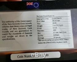 2019 3 Oz Silver $20 Cook Island APOLLO 11 50TH ANNIVERSARY Antiqued Finish Coin