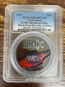 2019 AC/DC Razors Edge Black Proof Cook Islands PCGS PR70DCAM $10 Coin! 88