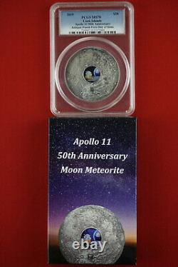 2019 Apollo 11 50th Ann. 999 Silver 3oz PCGS MS70 First Day of Issue COA+Box