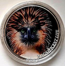 2019 Cook Islands 1 oz Silver Magnificent Life (Philippine Eagle) Box & COA