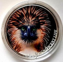 2019 Cook Islands 1 oz Silver Magnificent Life (Philippine Eagle) Box & COA