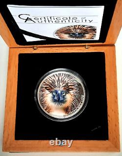 2019 Cook Islands 1 oz Silver Magnificent Life (Philippine Eagle) Box & COA