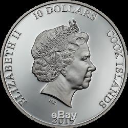 2019 Cook Islands $10 2oz 999 Silver Coin, ANCHOR FAIR WINDS, with Box and COA