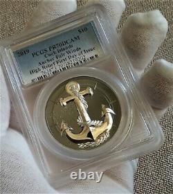 2019 Cook Islands $10 Anchor Fair Winds 2oz Silver Black Proof PCGS PR70 DCAM