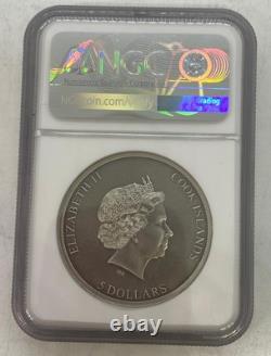 2019 Cook Islands 1ozt. 999 Silver $5 NGC MS70 Trapped H. R. Ogp Ant Finish