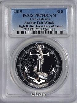 2019 Cook Islands 2 Oz Silver Anchor Fair Winds PCGS PR70DCAM High Rel FDOI