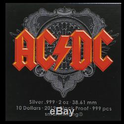 2019 Cook Islands 2 oz Silver AC/DC The Razor's Edge Black Proof SKU#199602