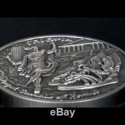 2019 Cook Islands 2 oz Talaria Winged Sandals of Hermes High Relief Silver Coin