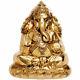 2019 Cook Islands 3 Ounce Lord Ganesha Sculptured Gold Gilded Silk Finish Silver
