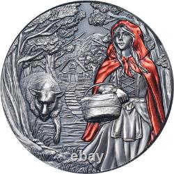 2019 Cook Islands 3 Ounce Silver $20 Fairytales Little Red Riding Hood OGP ST