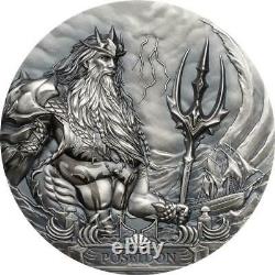 2019 Cook Islands 3 oz Silver Poseidon Gods Of The World Coin