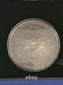 2019 Cook Islands 3 oz Silver Samsara Wheel of Life COIN #158/333 Archaeology