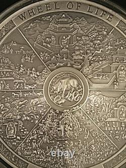 2019 Cook Islands 3 oz Silver Samsara Wheel of Life COIN #158/333 Archaeology