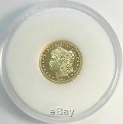 2019 Cook Islands $5 Morgan Liberty Head 1964 1/10 oz 24% Gold Proof Coin