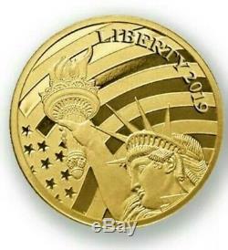 2019 Cook Islands $5 Statue of Liberty 24% Gold 1/10 oz Proof collector Coin