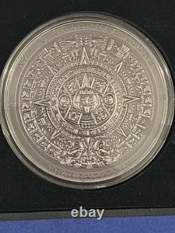 2019 Cook Islands Aztec Calendar 3 oz Silver Coin 20 Dollars Ultra High Relief