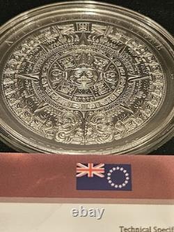 2019 Cook Islands Aztec Calendar 3 oz Silver Coin 20 Dollars Ultra High Relief