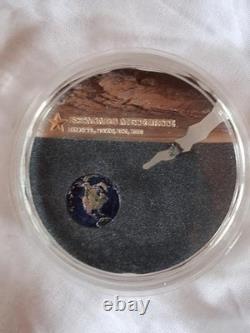 2019 Cook Islands Estacado Meteorite Titanium-Silver Colorized Coin