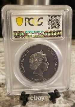 2019 Cook Islands PCGS MS70 Trapped $5 silver coin withbox & COA. POP of 4