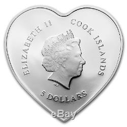 2019 Cook Islands Silver Happy Valentine's Day Heart Shape SKU#176630