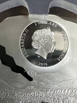 2019 Estacado Meteorite, $2 Cook Islands, Titanium Silver, PCGS MS70 First Day