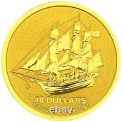 2020 1/10 oz Cook Island Bounty Gold Coin (BU) Free Shipping in Factory Capsule