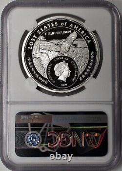 2020 $1 Cook Islands 1oz Silver Lost States Franklin NGC PF70 UCAM FDOI Iskowitz