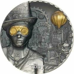 2020 $20 Cook Islands 3oz 999 Silver Coin STEAMPUNK withBox, COA & Capsule
