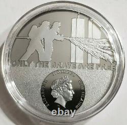 2020 3 Oz BLACK PROOF Silver $20 Cook Islands FIREFIGHTER Real Heroes Coin