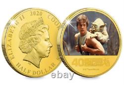 2020 COOK IS. 50c STAR WARS 40th ANNIV ESB LUKE & YODA NGC PF67 GILT Coin