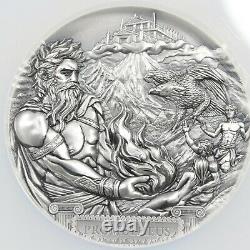 2020 COOK ISLANDS 3oz SILVER ANCIENT TITANS PROMETHEUS, NGC MS70, HIGH RELIEF