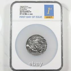 2020 COOK ISLANDS 3oz SILVER ANCIENT TITANS PROMETHEUS, NGC MS70, HIGH RELIEF