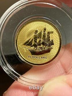 2020 Cook Island Bounty 1/10 Oz 9999 Gold Coin BU