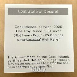 2020 Cook Islands $1 Lost States of America Deseret 1 oz Silver Coin NGC PF 70