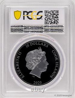2020 Cook Islands $10 Airplane Propeller 2oz Silver Black Proof Coin PCGS PR70