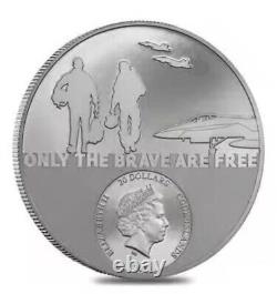 2020 Cook Islands $20 3 Oz. 999 Silver Fighter Pilot Real Heros Black Proof